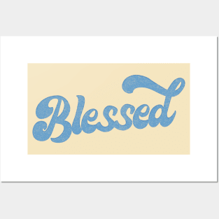 Blessed \/\/\/\/\ Retro Typography Design Posters and Art